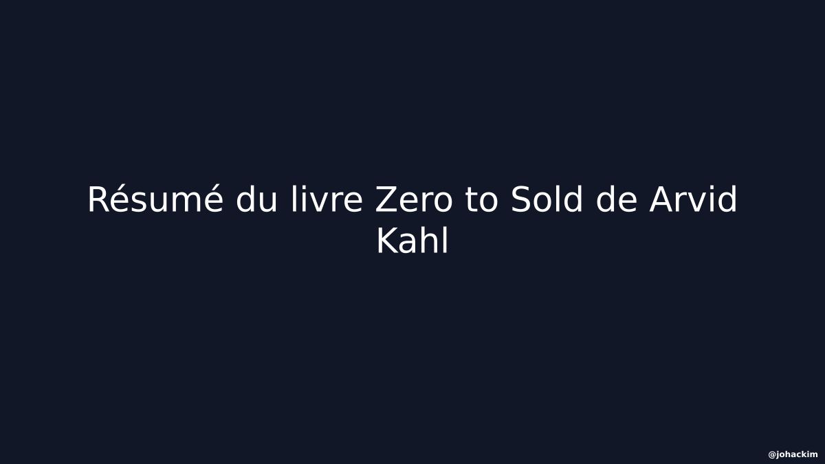 Résumé du livre Zero to Sold de Arvid Kahl